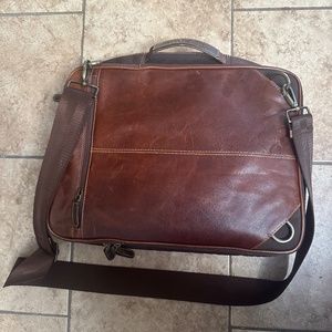 Joseph Abbboud leather briefcase messenger bag